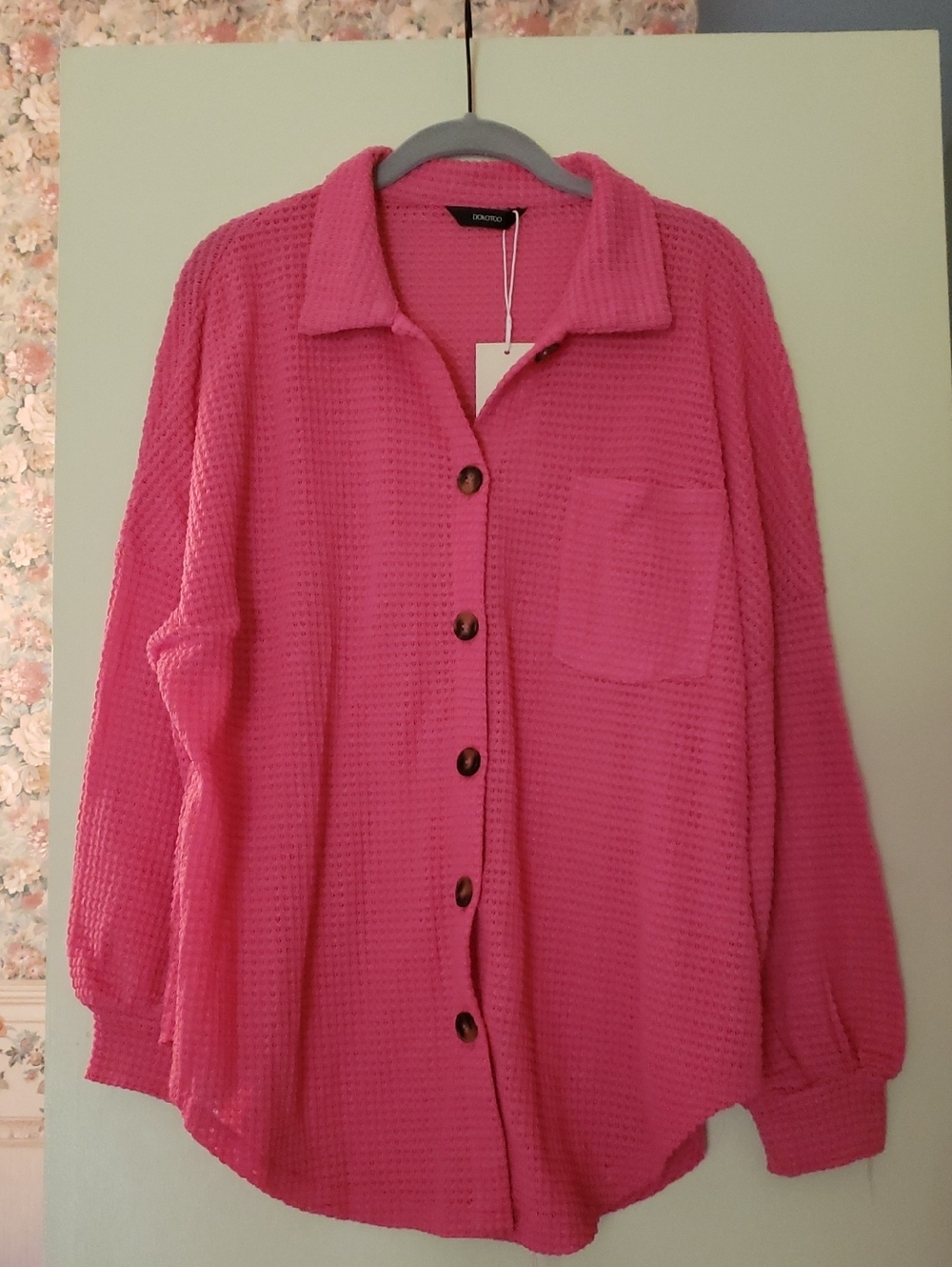 Pink Waffle Knit Shacket